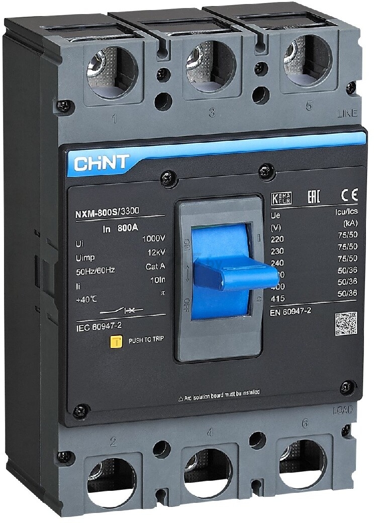 Автоматический выключатель CHINT NXM-800S/3Р 50кА (131376)