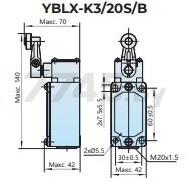 Выключатель путевой CHINT YBLX-K3/20S/B с роликом-рычагом (439021) - Фото 2