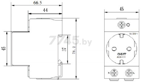 Розетка на DIN-рейку CHINT AC30-111 (775001) - Фото 2