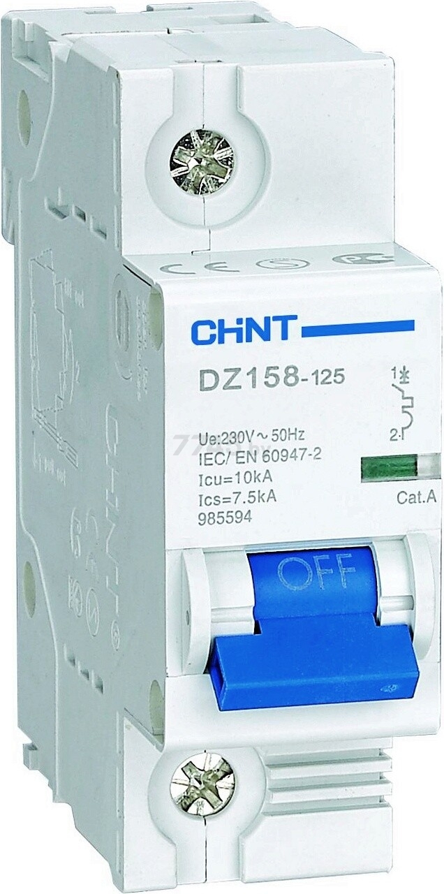 Автоматический выключатель CHINT DZ158-125H 1P 80A  8-12In 10кA (158089)