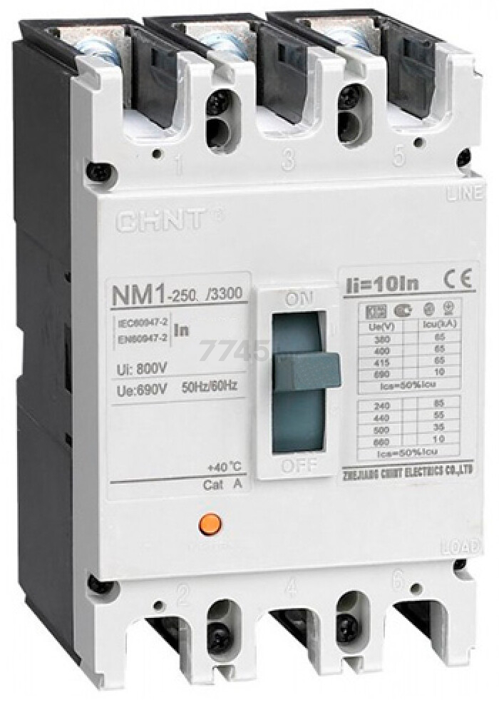 Автоматический выключатель CHINT NM1-250S 3Р 100А S 25кА (126582)