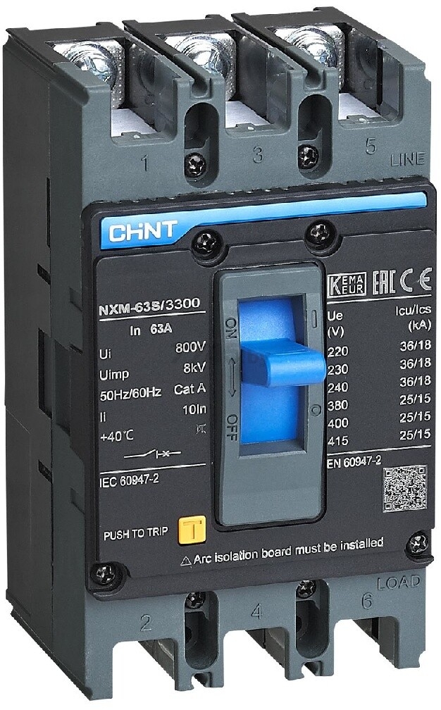 Автоматический выключатель CHINT NXM-63S/3P 25кА (205886)