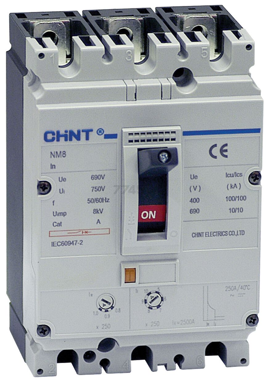 Автоматический выключатель CHINT NM8-630S 3P 400А S 70кА (149485)