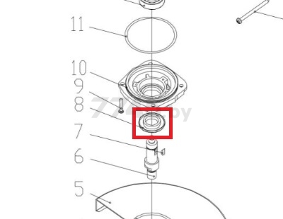 Крышка подшипника для болгарки BULL WS2302 (SDY2301-08)