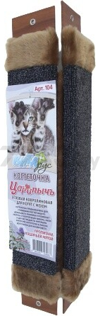 Когтеточка из ковролина ЦАРАПЫЧЪ Угловая с мехом для котят 51x20 см (А104)