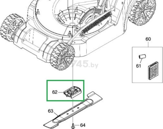 Держатель ножа для газонокосилки MAKITA DLM382 (459811-4)