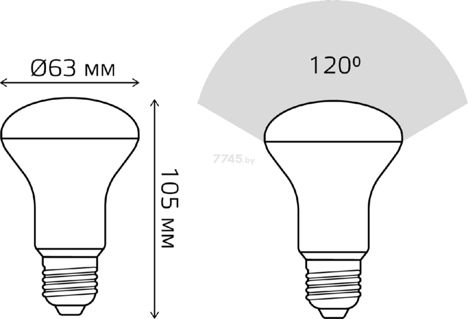 Лампа светодиодная Е27 GAUSS Black 9 Вт 3000К (106002109) - Фото 6