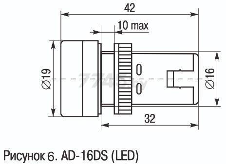 Лампа сигнальная IEK AD16DS зеленый (BLS10-ADDS-230-K06-16) - Фото 2