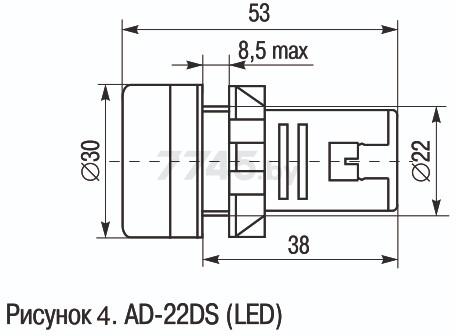 Лампа сигнальная IEK AD22DS зеленый (BLS10-ADDS-230-K06) - Фото 2