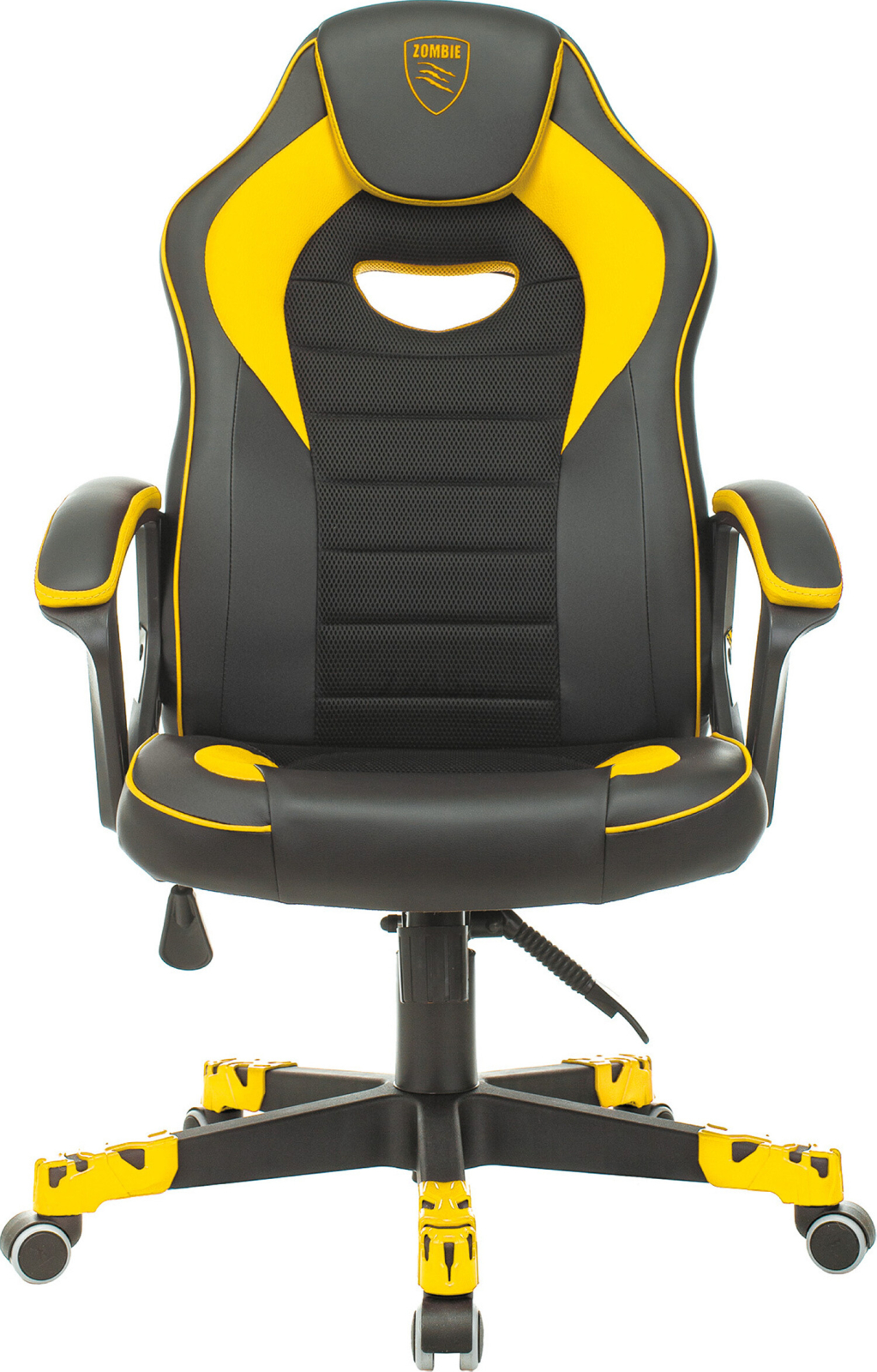 Кресло геймерское ZOMBIE Game 16 ткань/экокожа черный/желтый - Фото 2