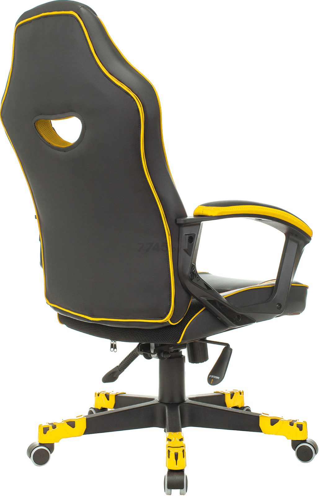 Кресло геймерское ZOMBIE Game 16 ткань/экокожа черный/желтый - Фото 4