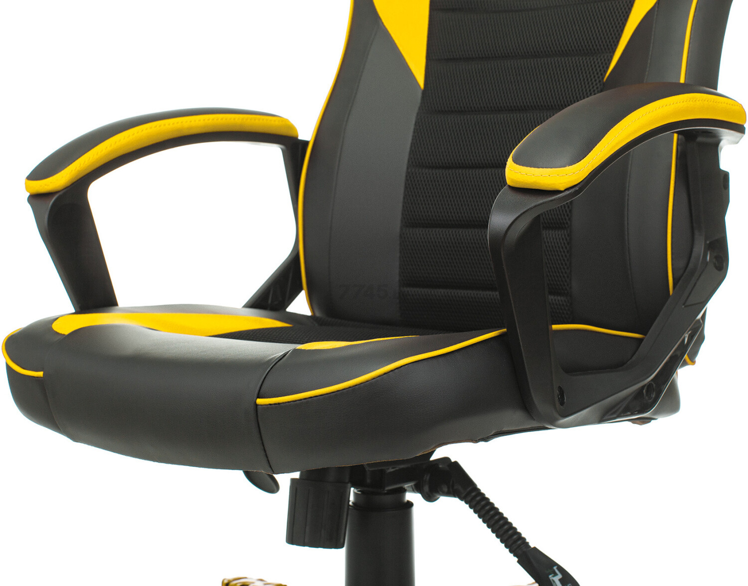 Кресло геймерское ZOMBIE Game 16 ткань/экокожа черный/желтый - Фото 8
