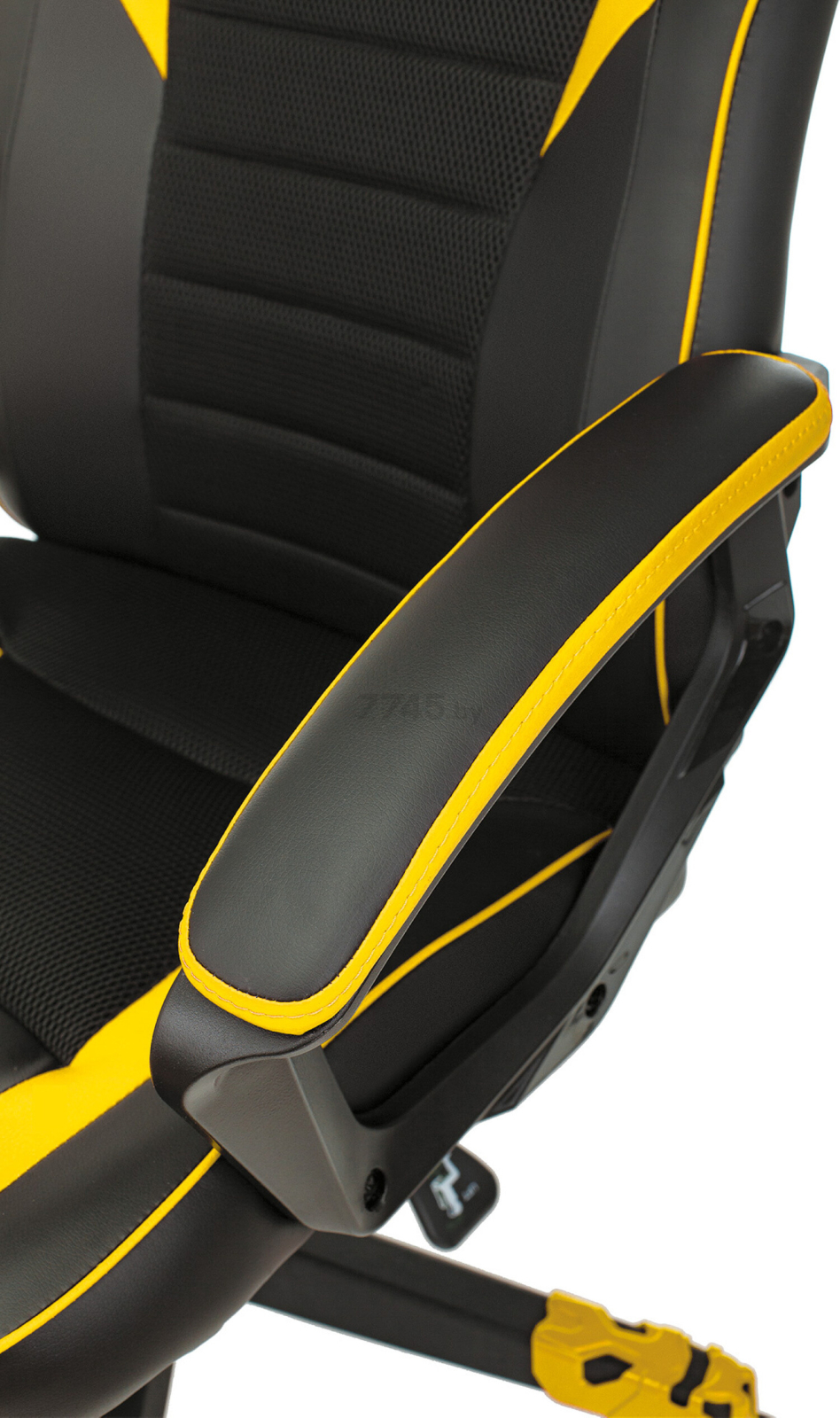 Кресло геймерское ZOMBIE Game 16 ткань/экокожа черный/желтый - Фото 10