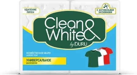 Мыло хозяйственное DURU Clean&White Универсальное 2х120 г (9261113548)