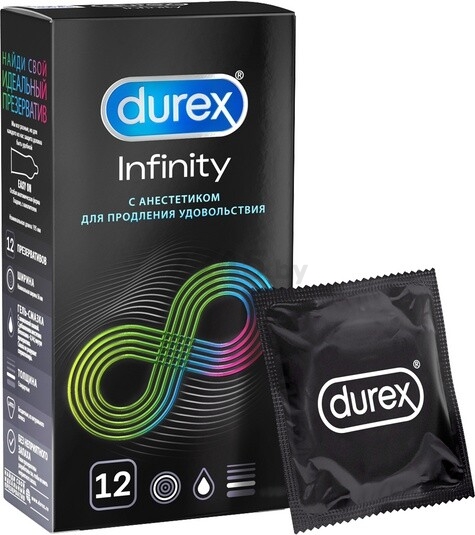 Презервативы DUREX Infinity С анестетиком 12 штук (9250437053)