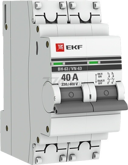 Выключатель нагрузки EKF PROxima ВН-63 2Р 40А (sl63-2-40-pro)