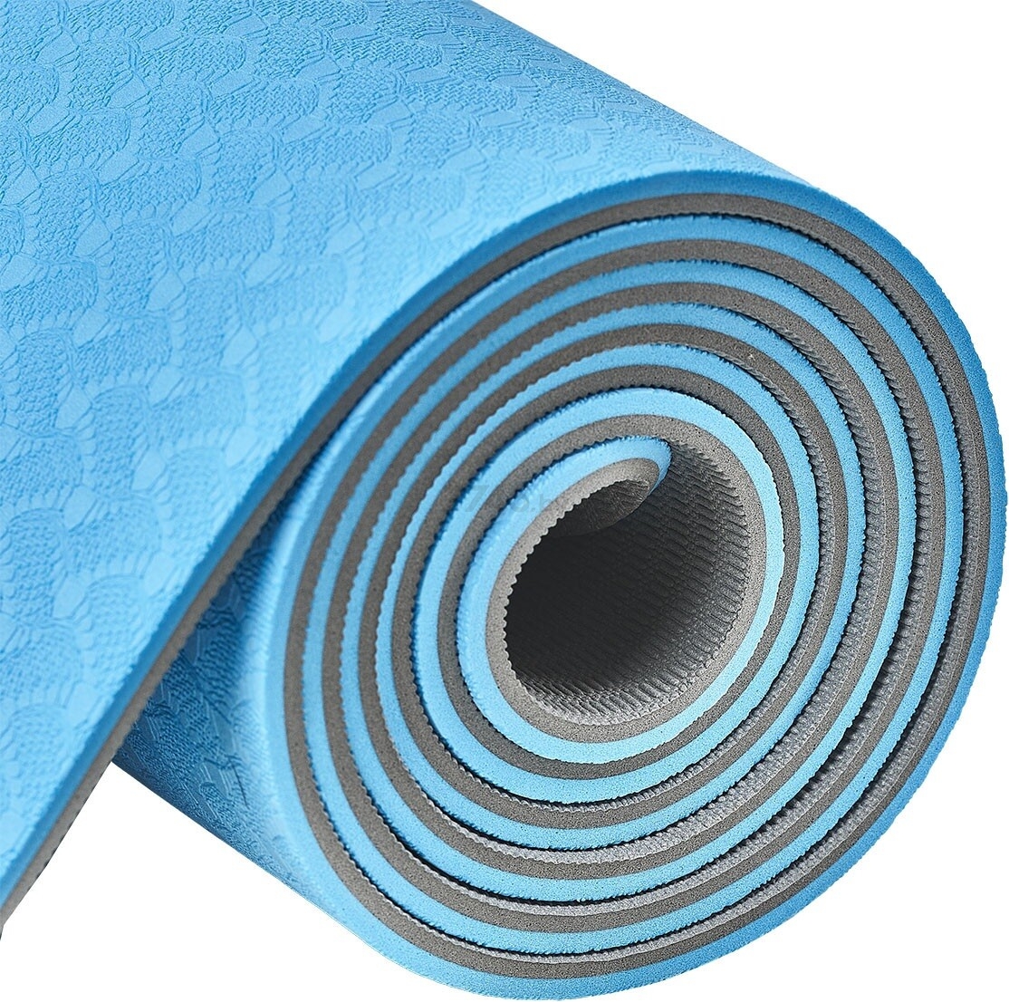 Коврик для йоги TORRES Comfort 6 TPE сине-серый 173х61х0,6 см (YL10086) - Фото 5