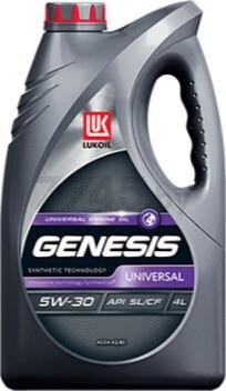Моторное масло 5W30 полусинтетическое ЛУКОЙЛ Genesis Universal 4 л (3148621)