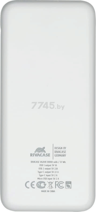 Power Bank RIVACASE VA2041 10000mAh White - Фото 5