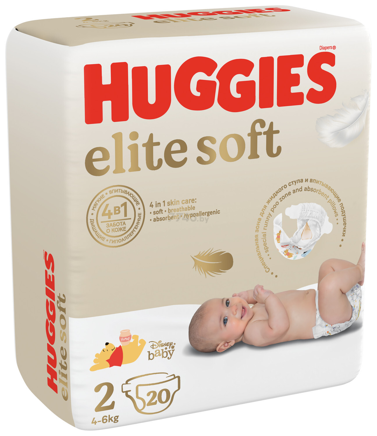 Подгузники HUGGIES Elite Soft 2 Mini 4-6 кг 20 штук (5029053549460) - Фото 2