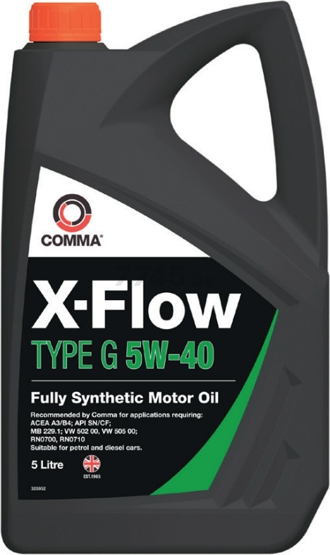 Моторное масло 5W40 синтетическое COMMA X-Flow Type G 5 л (XFG5L)