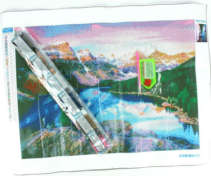 Алмазная вышивка DARVISH Горное озеро 50х65 см (DV-11880-35) - Фото 2