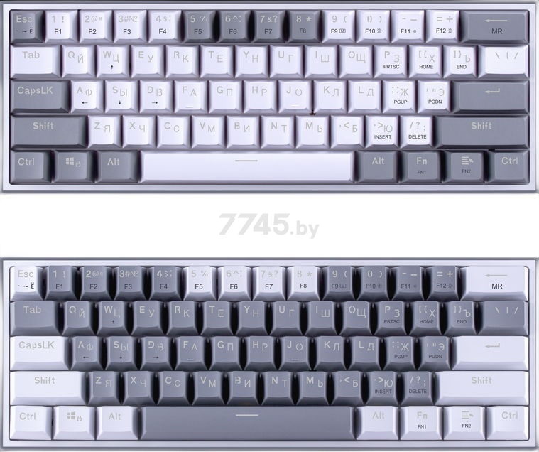 Клавиатура игровая механическая REDRAGON Fizz Grey-white (70675) - Фото 9