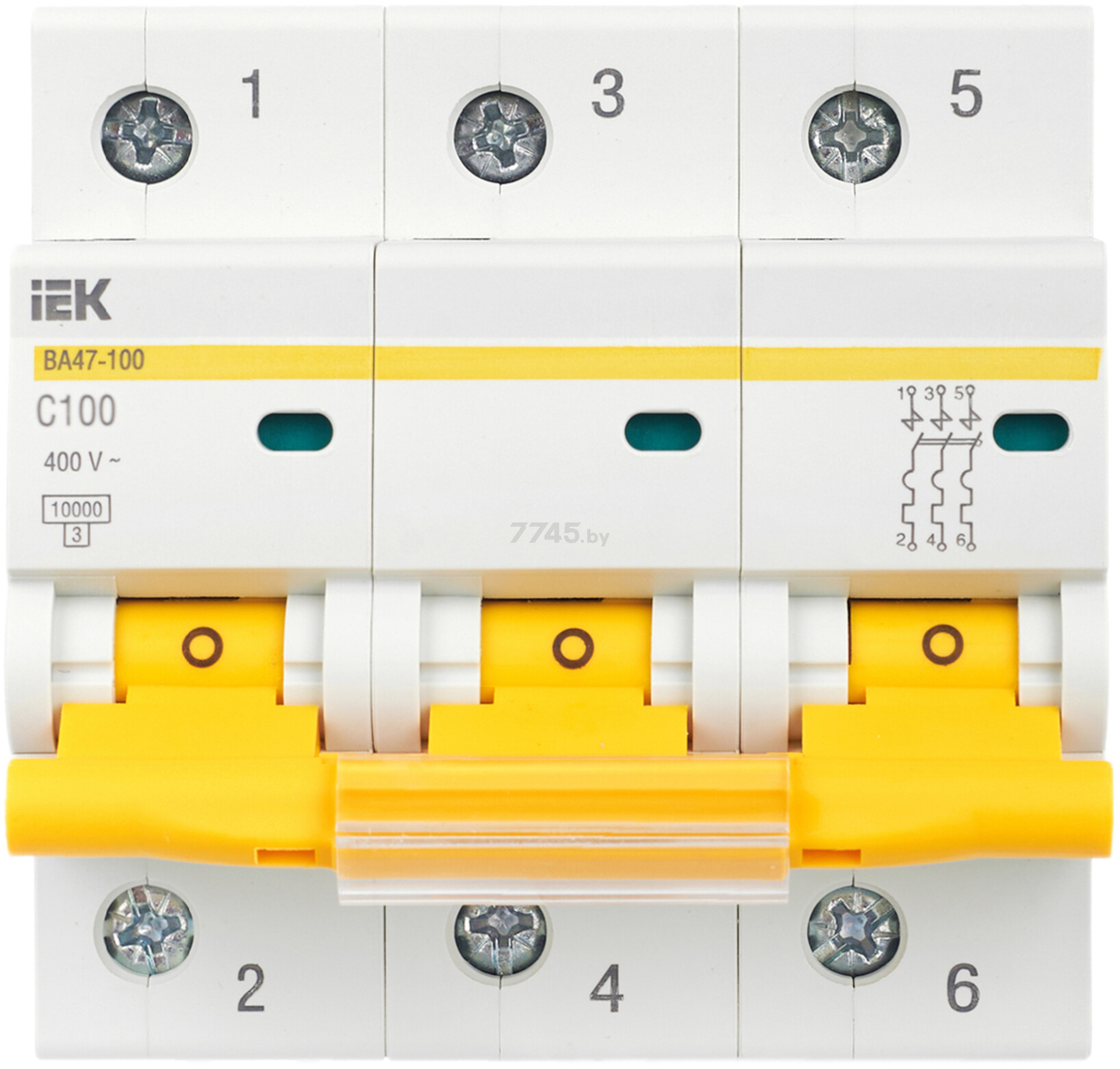 Автоматический выключатель IEK ВА47-100 3Р 100А С 10кА (MVA40-3-100-C) - Фото 2