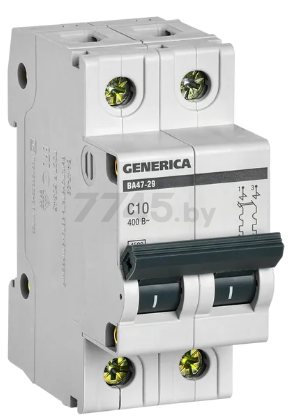 Автоматический выключатель GENERICA ВА47-29 2Р 10А 4,5кА С (MVA25-2-010-C)
