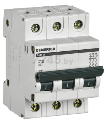 Автоматический выключатель GENERICA ВА47-29 3Р 10А 4,5кА С (MVA25-3-010-C)