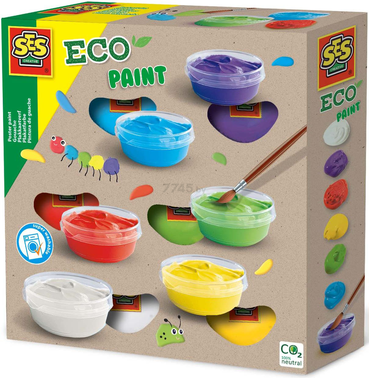 Набор для рисования SES CREATIVE Экокраски смывающиеся 6 цветов (00365)