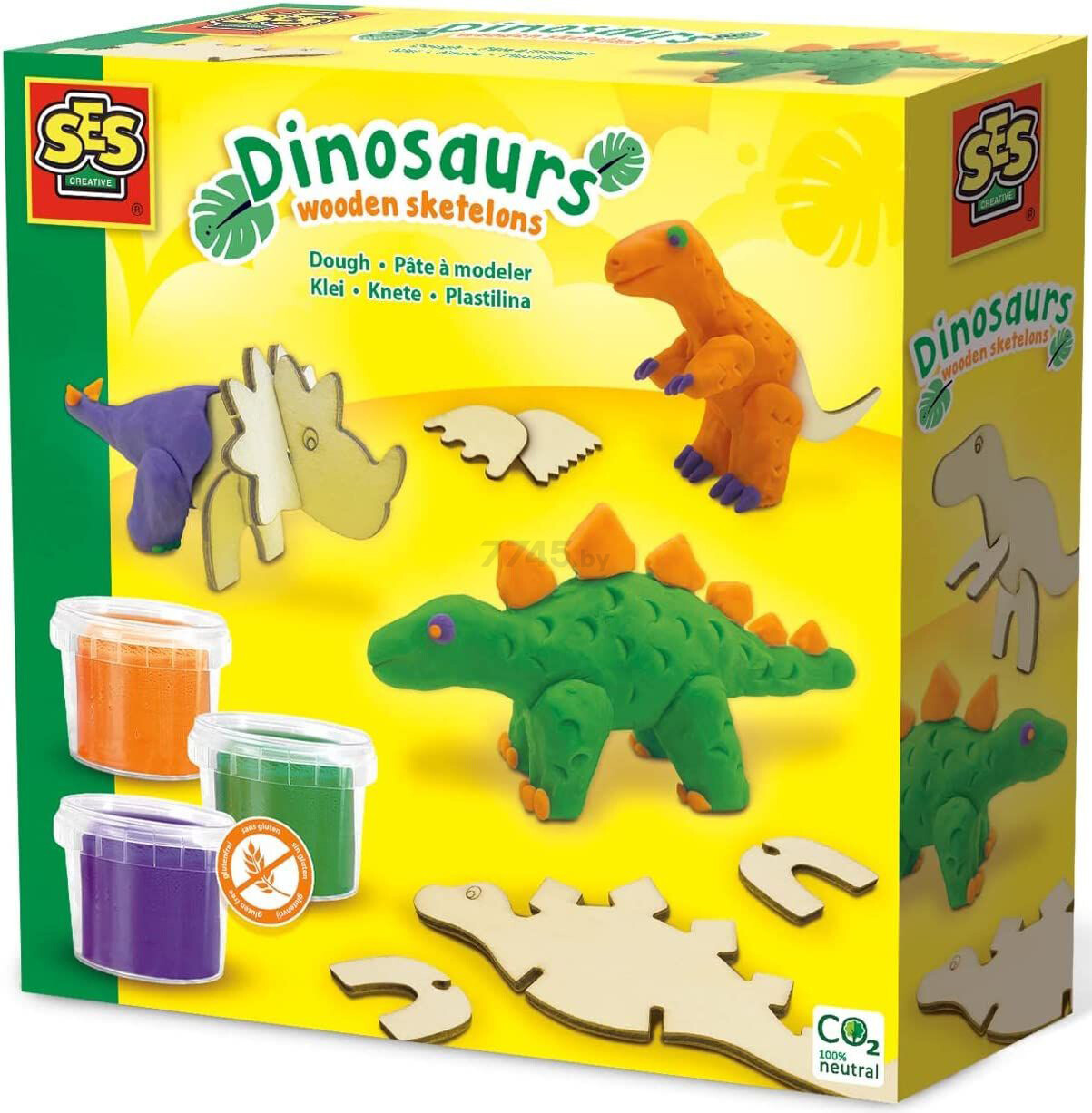 Набор для лепки SES CREATIVE Скелеты динозавра 3 цвета (00418)