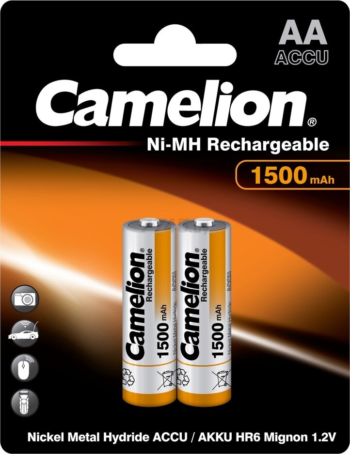 Аккумулятор АА Ni-MH CAMELION Mignon 1,2 В 1500 mAh 2 штуки (3510)