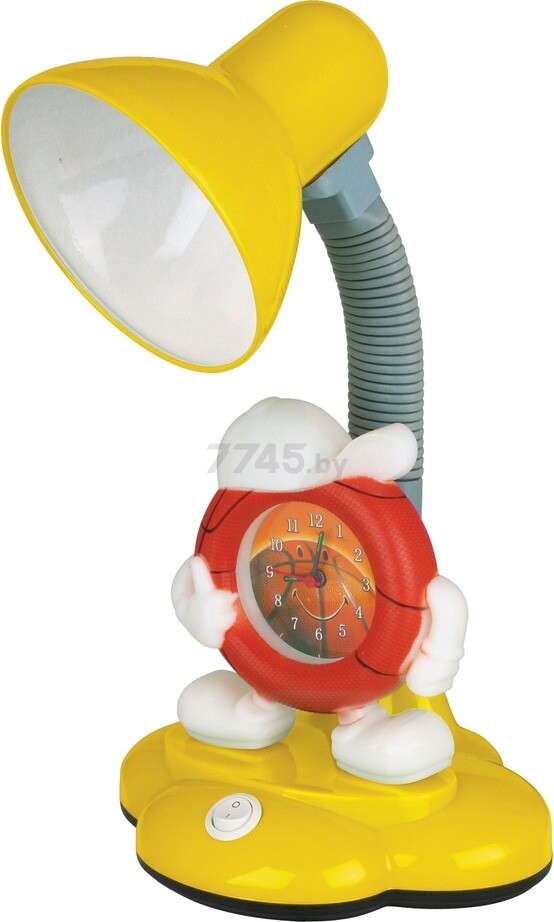 Лампа настольная CAMELION KD-388 C07 с часами желтая (12621)
