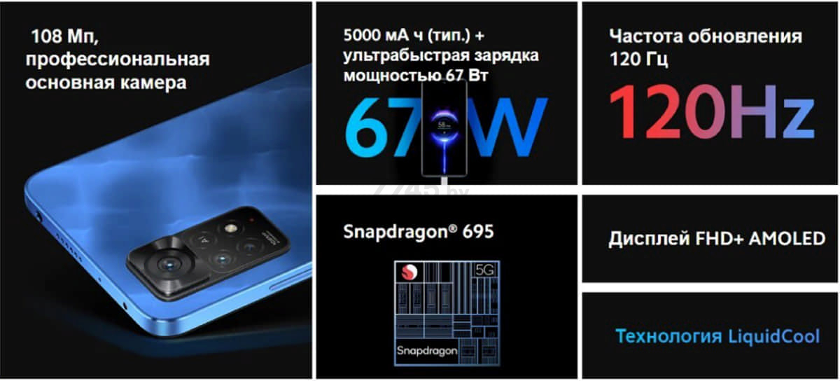Смартфон XIAOMI Redmi Note 11 Pro 5G 8GB/128GB Atlantic Blue EU (2201116SG) - Фото 15