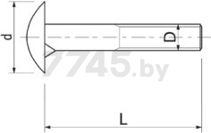 Болт мебельный М6х40 с усом неполная резьба AKS (28246) - Фото 3