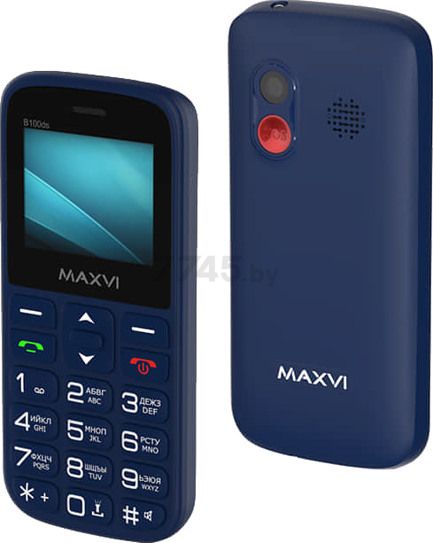 Мобильный телефон MAXVI B100ds Blue - Фото 2