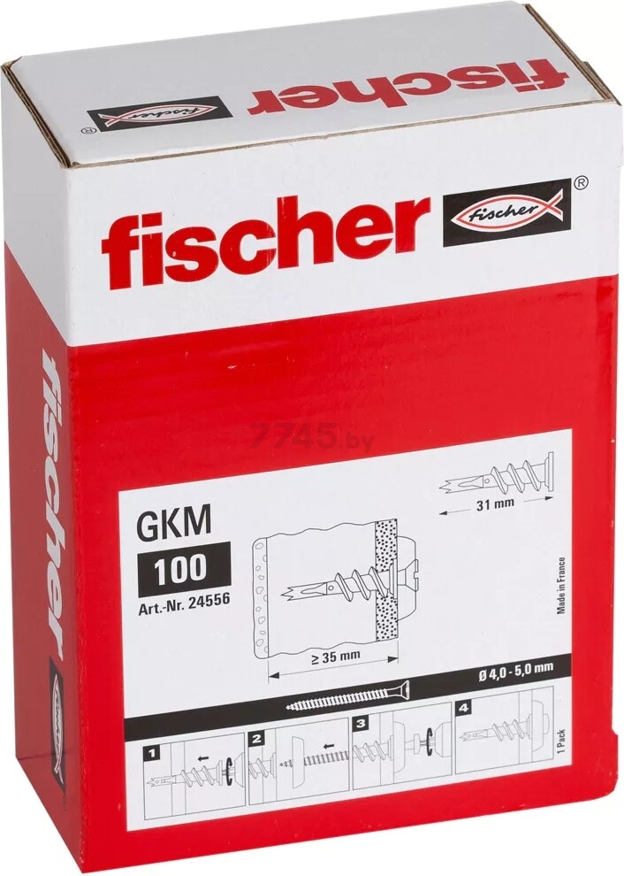 Дюбель металлический для ГКЛ GKM Driva 31мм FISCHER 100 штук (24556f) - Фото 3