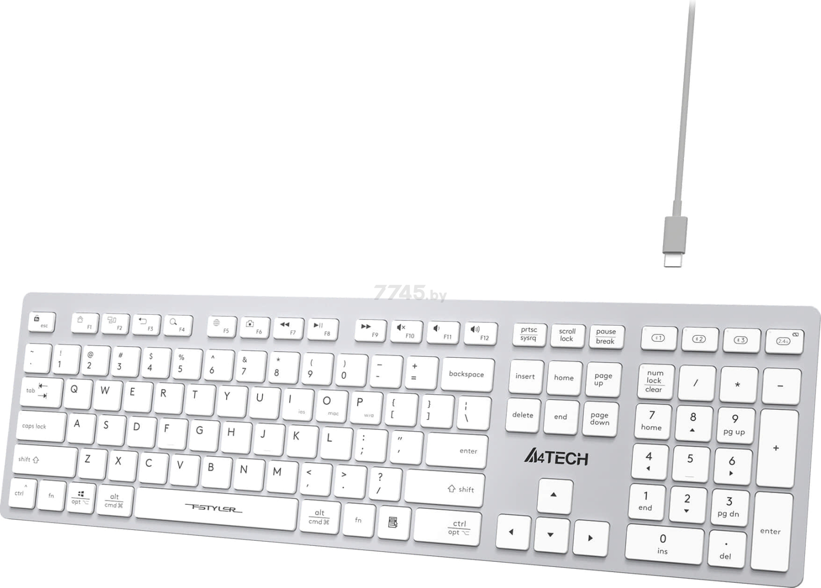 Клавиатура A4TECH Fstyler FBX50C White - Фото 6