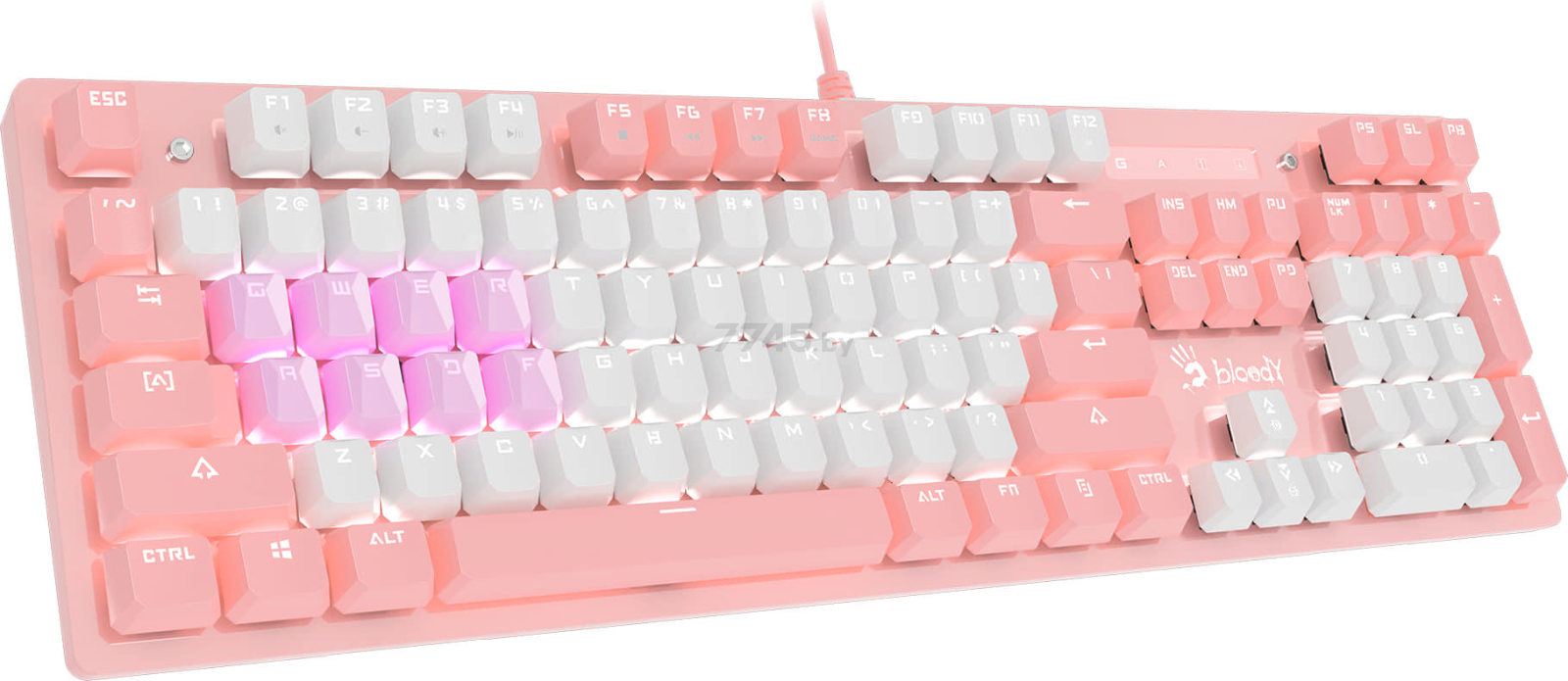 Клавиатура игровая A4TECH Bloody B800 Pink/White - Фото 8