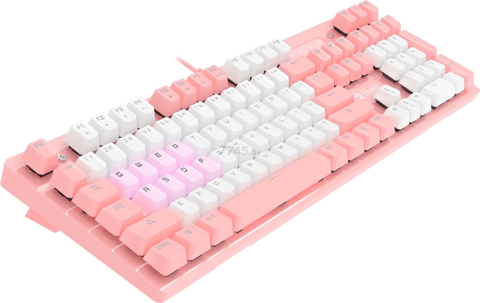 Клавиатура игровая A4TECH Bloody B800 Pink/White - Фото 9