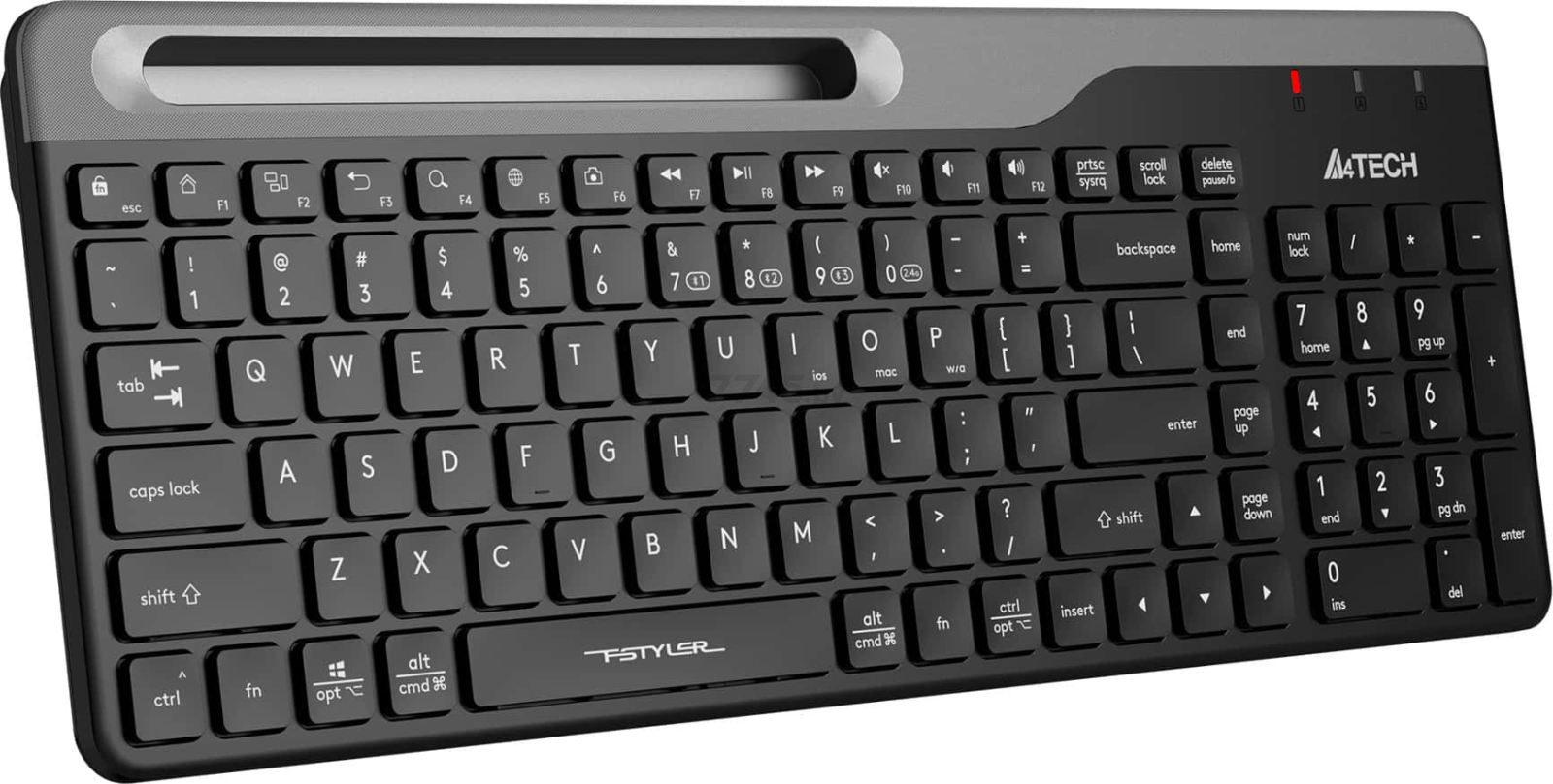 Клавиатура беспроводная A4TECH Fstyler FBK25 Black/Grey - Фото 2