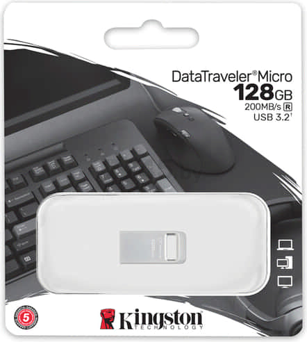 USB-флешка 128GB KINGSTON DataTraveler Micro (DTMC3G2/128GB) - Фото 3