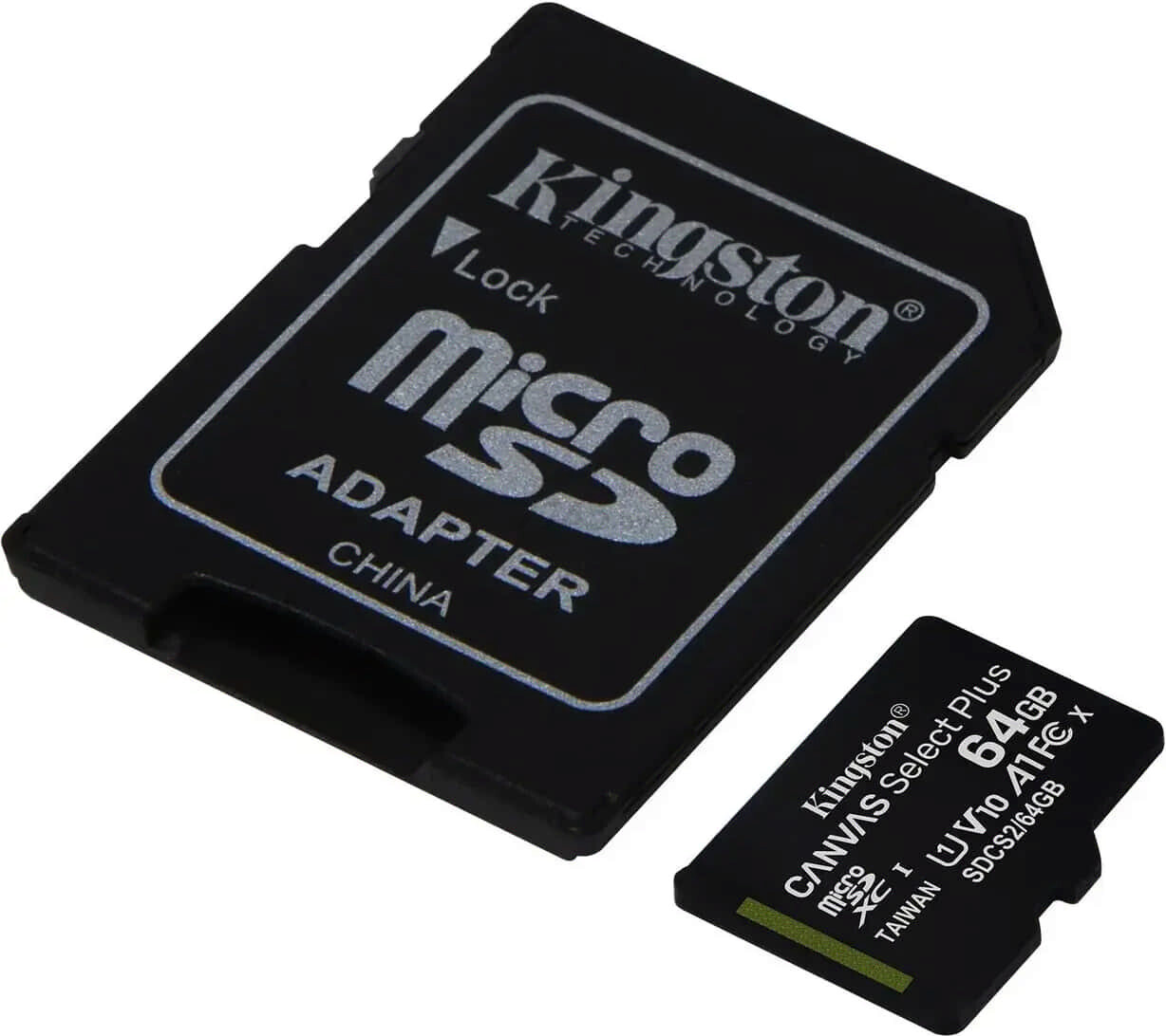 Карты памяти 2 шт KINGSTON MicroSDXC 64GB Canvas Select Plus с адаптером SD (SDCS2/64GB-2P1A) - Фото 3