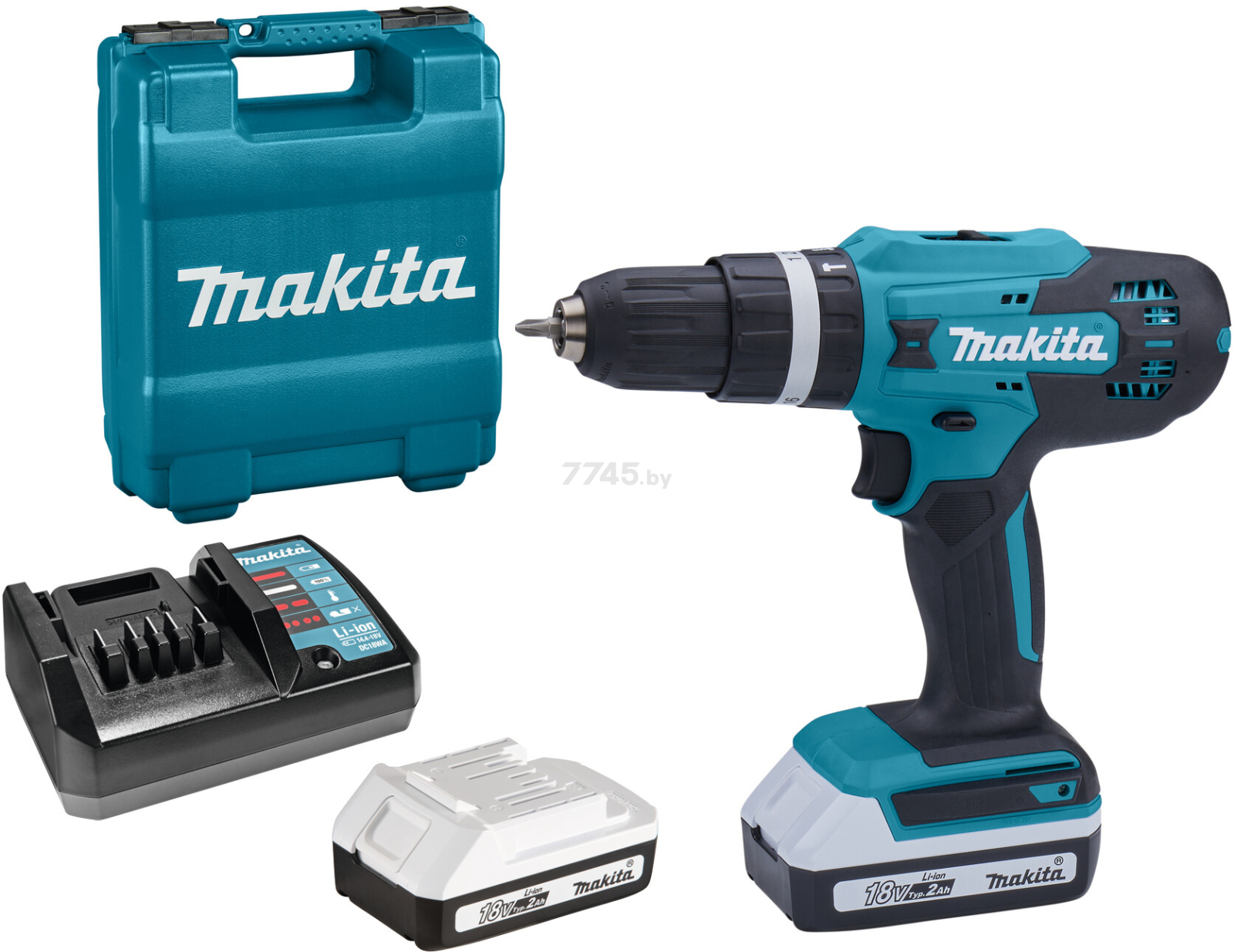 Дрель-шуруповерт аккумуляторная ударная MAKITA HP 488 DWAE (HP488DWAE)