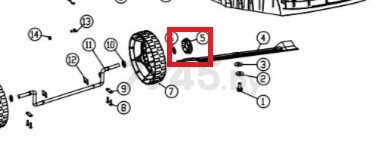 Крышка колеса пререднего для газонокосилки WORTEX LM3816 (8.41.1478)