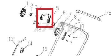 Выключатель в сборе для газонокосилки WORTEX CLM3336 (8.41.0961B-assy)