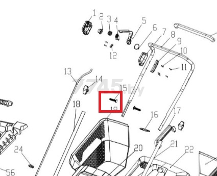 Винт крепления рукоятки для газонокосилки WORTEX CLM3336 (5.51.0409)