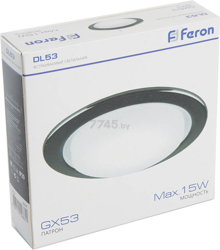 Точечный светильник светодиодный 15 Вт GX53 FERON DL53 черный хром (28947) - Фото 8