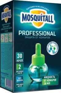 Жидкость от комаров для электрофумигаторов MOSQUITALL Профессиональная защита 30 ночей 30 мл (9161136330)